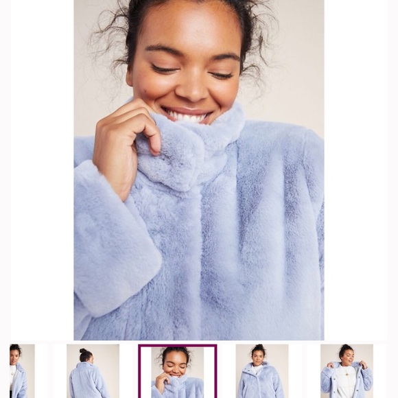 Anthropologie Soft Blue Fur Jacket - Picture 6 of 6